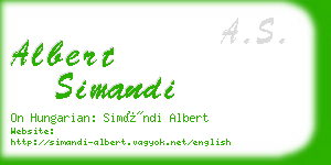 albert simandi business card